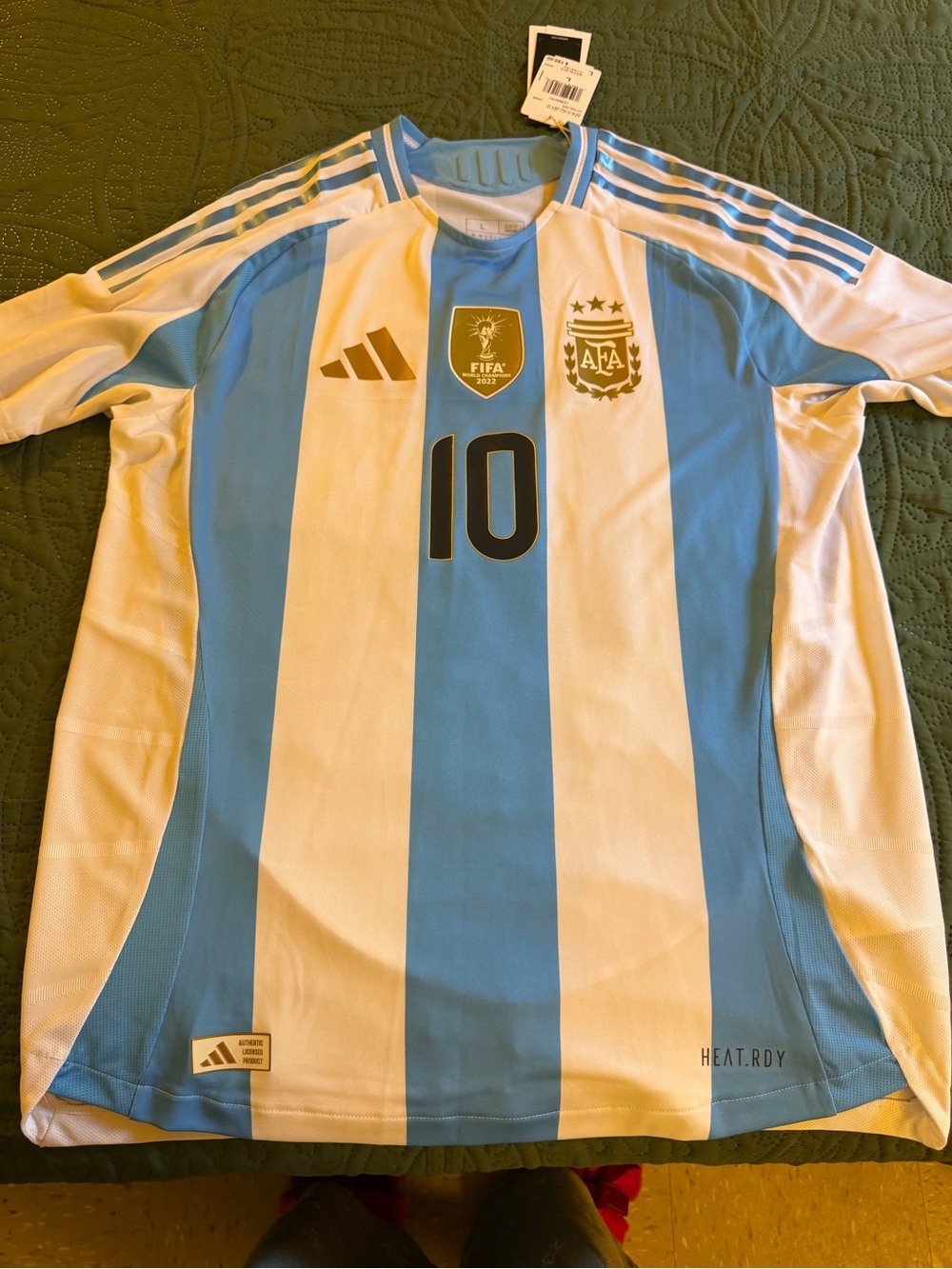 Argentina! adidas Light Blue and White Striped Jersey